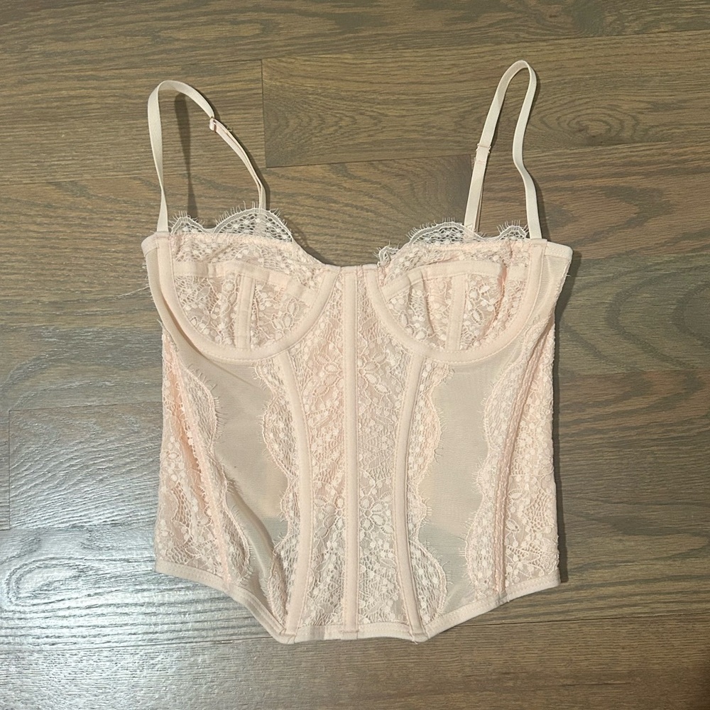 Urban Outfitters Out from under corset pale pink size S